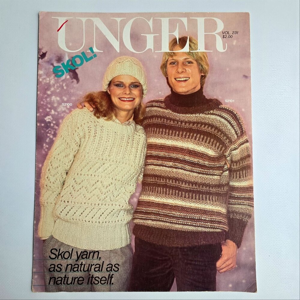 Vintage Unger Skol Yarn Knitting Pattern Book Vol 231 Sweaters & Accessories
